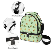 Lade das Bild in den Galerie-Viewer, Doppeldecker Kühltasche Lunchtasche mit Tragegriff mit Fotos Muster Text Logo selbst gestalten und bedrucken