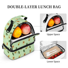 Lade das Bild in den Galerie-Viewer, Doppeldecker Kühltasche Lunchtasche mit Tragegriff mit Fotos Muster Text Logo selbst gestalten und bedrucken