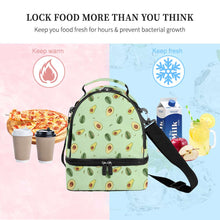 Lade das Bild in den Galerie-Viewer, Doppeldecker Kühltasche Lunchtasche mit Tragegriff mit Fotos Muster Text Logo selbst gestalten und bedrucken