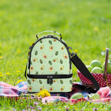 Lade das Bild in den Galerie-Viewer, Doppeldecker Kühltasche Lunchtasche mit Tragegriff mit Fotos Muster Text Logo selbst gestalten und bedrucken