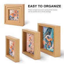 Lade das Bild in den Galerie-Viewer, Dreifache Kombination Holz Bilderrahmen Set mit Foto selbst gestalten und bedrucken