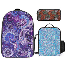 Lade das Bild in den Galerie-Viewer, Dreiteilige Set-Kombination 17-Zoll-Rucksack + Lunchpaket + Federmäppchen mit Fotos Muster Text Logo selbst gestalten und bedrucken