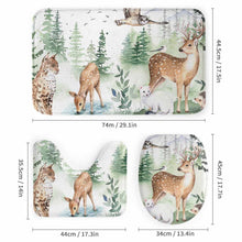 Lade das Bild in den Galerie-Viewer, Duschvorhang Badematte Badvorleger rutschfest Waschbar Set 4 Teilig U-Förmiger Duschvorleger Duschteppich mit Fotos Muster Text Logo selbst gestalten und bedrucken