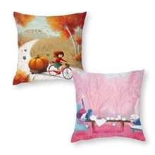 Lade das Bild in den Galerie-Viewer, Einseitiger Druck 2er Set Kuschelkissen Kissenbezug Polyester Kissenhülle für Zierkissen, Dekokissen, Sofakissen, Couchkissen mit Fotos Muster Text Logo selbst gestalten und bedrucken