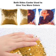 Lade das Bild in den Galerie-Viewer, Einseitiger Druck Glitzernde Pailetten Kuschelkissen Kissenhülle Kissenbezug 40cmx40cm - Farbwechsel - Bezug ohne Füllung mit Fotos Muster Text Logo selbst gestalten und bedrucken