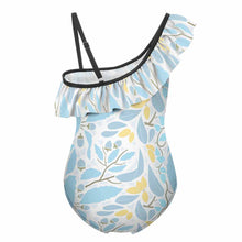 Lade das Bild in den Galerie-Viewer, Einteiliger Badeanzug mit Rüsche für Mädchen NT010 / Mädchen Gemusterter Badeanzug 1 Stück mit Foto selbst gestalten und bedrucken