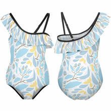 Lade das Bild in den Galerie-Viewer, Einteiliger Badeanzug mit Rüsche für Mädchen NT010 / Mädchen Gemusterter Badeanzug 1 Stück mit Foto selbst gestalten und bedrucken