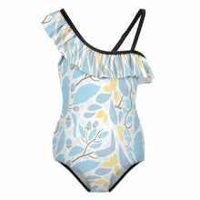 Lade das Bild in den Galerie-Viewer, Einteiliger Badeanzug mit Rüsche für Mädchen NT010 / Mädchen Gemusterter Badeanzug 1 Stück mit Foto selbst gestalten und bedrucken