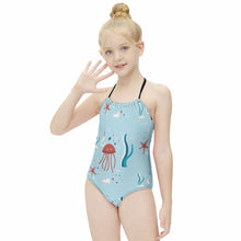 Lade das Bild in den Galerie-Viewer, Einteiliger NT017 Badeanzug mit Neckholder für Mädchen online mit Foto selbst gestalten und bedrucken