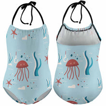 Lade das Bild in den Galerie-Viewer, Einteiliger NT017 Badeanzug mit Neckholder für Mädchen online mit Foto selbst gestalten und bedrucken