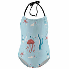Lade das Bild in den Galerie-Viewer, Einteiliger NT017 Badeanzug mit Neckholder für Mädchen online mit Foto selbst gestalten und bedrucken