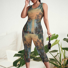 Lade das Bild in den Galerie-Viewer, Einzelbild Design Allover-Druck Sportanzug 2-tlg Tank Top & 2/3 Leggings Trainingsanzug Damen / Frauen PTZ selbst gestalten und bedrucken