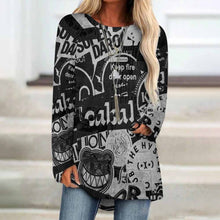 Lade das Bild in den Galerie-Viewer, Einzelbilddruck All Over-Druck Gestricktes graues Tuch langes Rundhals Langarm Shirt TShirt BL mit Fotos Muster Text Logo selbst gestalten und bedrucken