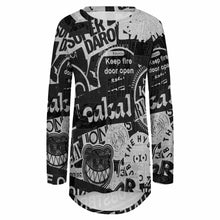 Lade das Bild in den Galerie-Viewer, Einzelbilddruck All Over-Druck Gestricktes graues Tuch langes Rundhals Langarm Shirt TShirt BL mit Fotos Muster Text Logo selbst gestalten und bedrucken