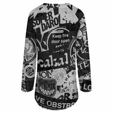 Lade das Bild in den Galerie-Viewer, Einzelbilddruck All Over-Druck Gestricktes graues Tuch langes Rundhals Langarm Shirt TShirt BL mit Fotos Muster Text Logo selbst gestalten und bedrucken