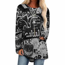 Lade das Bild in den Galerie-Viewer, Einzelbilddruck All Over-Druck Gestricktes graues Tuch langes Rundhals Langarm Shirt TShirt BL mit Fotos Muster Text Logo selbst gestalten und bedrucken