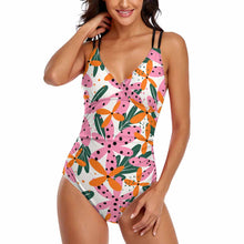 Lade das Bild in den Galerie-Viewer, Einzelbilddruck Damen / Frauen LT3154 One-piece Swimsuit Tief-V Badeanzug mit Fotos Muster Text Logo selbst gestalten und bedrucken