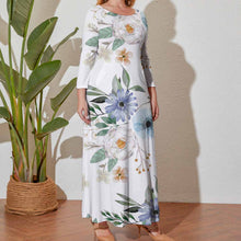 Lade das Bild in den Galerie-Viewer, Einzelbilddruck Damen / Frauen Übergröße Maxikleid A120 in ausgestellter Form mit Foto Text Muster selbst gestalten und bedrucken