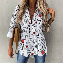 Lade das Bild in den Galerie-Viewer, Bis 8XL Einzelbilddruck Damen Langarmhemd Leinenhemd B648 mit Foto Muster Text Logo selbst gestalten und bedrucken