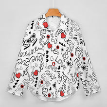 Lade das Bild in den Galerie-Viewer, Bis 8XL Einzelbilddruck Damen Langarmhemd Leinenhemd B648 mit Foto Muster Text Logo selbst gestalten und bedrucken