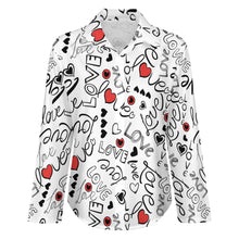 Lade das Bild in den Galerie-Viewer, Bis 8XL Einzelbilddruck Damen Langarmhemd Leinenhemd B648 mit Foto Muster Text Logo selbst gestalten und bedrucken