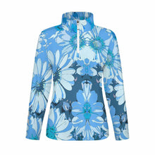 Lade das Bild in den Galerie-Viewer, Einzelbilddruck Damen / Frauen Laufshirt Langarm Sport Shirt Funktionsshirt SDS007 mit Reißverschluss und Stehkragen mit Fotos Muster Text Logo selbst gestalten und bedrucken