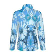 Lade das Bild in den Galerie-Viewer, Einzelbilddruck Damen / Frauen Laufshirt Langarm Sport Shirt Funktionsshirt SDS007 mit Reißverschluss und Stehkragen mit Fotos Muster Text Logo selbst gestalten und bedrucken