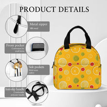 Lade das Bild in den Galerie-Viewer, Einzelbilddruck Große Lunchtasche Kühltasche Isoliertasche Lunchbag Thermotasche mit Reißverschluss mit Fotos Muster Text Logo selbst gestalten und bedrucken