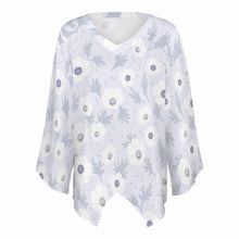 Lade das Bild in den Galerie-Viewer, Einzelbilddruck Langarmshirt V-Ausschnitt Damen Bluse Lose Shirt NZ2205294 mit Fotos Muster Text Logo selbst gestalten und bedrucken