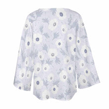 Lade das Bild in den Galerie-Viewer, Einzelbilddruck Langarmshirt V-Ausschnitt Damen Bluse Lose Shirt NZ2205294 mit Fotos Muster Text Logo selbst gestalten und bedrucken