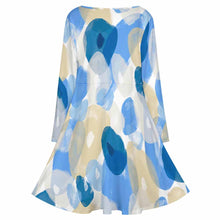 Lade das Bild in den Galerie-Viewer, Einzelbilddruck Oversized V-Ausschnitt Langarm Kleid Blusenkleid B829 mit Fotos Muster Text Logo selbst gestalten und bedrucken