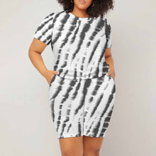 Lade das Bild in den Galerie-Viewer, Einzelbilddruck Oversize kurzärmeliges TShirt mit Shorts Set für Damen / Frauen NTZ mit Fotos Muster Text Logo selbst gestalten und bedrucken