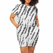 Lade das Bild in den Galerie-Viewer, Einzelbilddruck Oversize kurzärmeliges TShirt mit Shorts Set für Damen / Frauen NTZ mit Fotos Muster Text Logo selbst gestalten und bedrucken