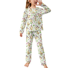 Lade das Bild in den Galerie-Viewer, Einzelbilddruck Schlafanzug Pyjama Kinder Mädchen JTZ in langer Form mit Fotos Muster Text Logo selbst gestalten und bedrucken
