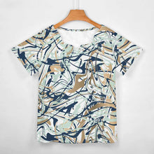 Lade das Bild in den Galerie-Viewer, Einzelbilddruck Vollprint Tshirt Damen mit wellenförmigem Ausschnitt BBT mit Foto Muster Text Logo selbst gestalten und bedrucken