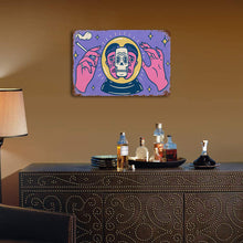 Lade das Bild in den Galerie-Viewer, Eisen hängendes Bild Metallschild Blechschilder Deko Schild mit Spruch Wand- und Türdeko horizontale Platte mit Rost selbst gestalten und bedrucken