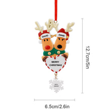 Lade das Bild in den Galerie-Viewer, Elch Weihnachtsschmuck Anhänger Christbaumschmuck aus Harz mit Foto Text selbst gestalten und bedrucken