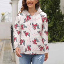 Lade das Bild in den Galerie-Viewer, FULL - ZIP HOODIE Kapuzensweatjacke Sweatjacke mit Reißverschluss und Taschen Voll-Druck BH1 für Damen Frauen mit Foto Muster Text selbst gestalten und bedrucken