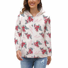 Lade das Bild in den Galerie-Viewer, FULL - ZIP HOODIE Kapuzensweatjacke Sweatjacke mit Reißverschluss und Taschen Voll-Druck BH1 für Damen Frauen mit Foto Muster Text selbst gestalten und bedrucken