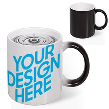 Lade das Bild in den Galerie-Viewer, Fototasse Farbwechselbecher schwarze magic Tasse Zaubertasse aus Keramik selbst gestalten und bedrucken