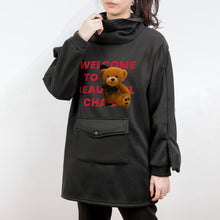 Lade das Bild in den Galerie-Viewer, Doppelseitiger Druck Winter Warmes Frosch Hoodie Kapuzenpullover mit großer Tasche für Mädchen Frauen mit Foto Muster Text selbst gestalten und bedrucken