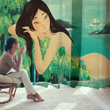 Lade das Bild in den Galerie-Viewer, Chiffon Gaze Vorhang Spleiß 140x198cm 140x213cm selbst gestalten und bedrucken