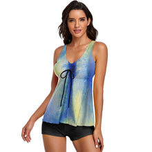 Lade das Bild in den Galerie-Viewer, Große Größe Einzelbilddruck Zweiteiliger Badeanzug Damen / Frauen Bügel-Tankini mit Bikini-Hose QZ6065 mit Fotos Muster Text Logo selbst gestalten und bedrucken