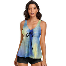 Lade das Bild in den Galerie-Viewer, Große Größe Einzelbilddruck Zweiteiliger Badeanzug Damen / Frauen Bügel-Tankini mit Bikini-Hose QZ6065 mit Fotos Muster Text Logo selbst gestalten und bedrucken