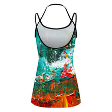 Lade das Bild in den Galerie-Viewer, Große Größen Damen / Frauen Multi-Image-Druck Sexy Spaghetti Tank Top Spaghettiträger-Top Sommer MK Over Size mit Fotos Muster Text Logo selbst gestalten und bedrucken