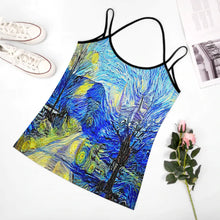Lade das Bild in den Galerie-Viewer, Große Größen Damen / Frauen Multi-Image-Druck Sexy Spaghetti Tank Top Spaghettiträger-Top Sommer MK Over Size mit Fotos Muster Text Logo selbst gestalten und bedrucken