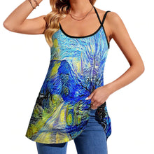 Lade das Bild in den Galerie-Viewer, Große Größen Damen / Frauen Multi-Image-Druck Sexy Spaghetti Tank Top Spaghettiträger-Top Sommer MK Over Size mit Fotos Muster Text Logo selbst gestalten und bedrucken