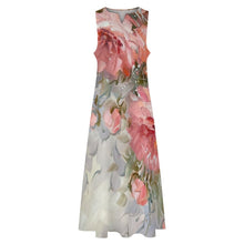 Lade das Bild in den Galerie-Viewer, Große Größen Einzelbilddruck Damen / Frauen Maxikleid Lang Kleid ärmellos GQ mit Fotos Muster Text Logo selbst gestalten und bedrucken