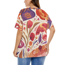 Lade das Bild in den Galerie-Viewer, Große Größen Einzelbilddruck Damen / Frauen T-Shirt TSHIRT Kurzarm A562 mit Fotos Muster Text Logo selbst gestalten und bedrucken