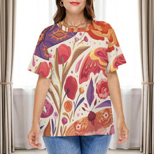 Lade das Bild in den Galerie-Viewer, Große Größen Einzelbilddruck Damen / Frauen T-Shirt TSHIRT Kurzarm A562 mit Fotos Muster Text Logo selbst gestalten und bedrucken